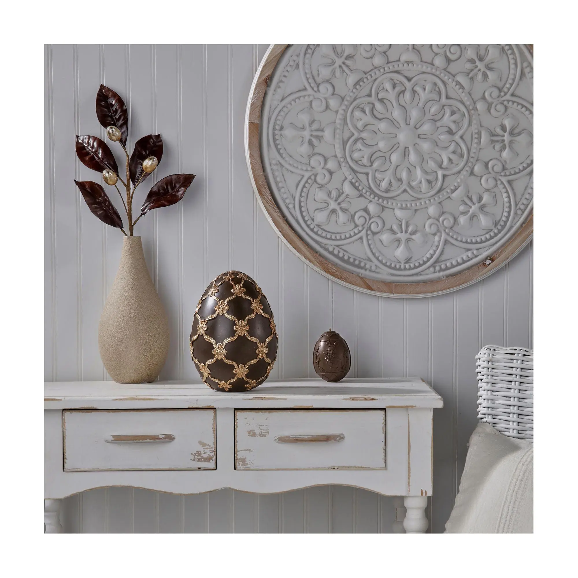 9" Gilded Lattice Egg by Valerie