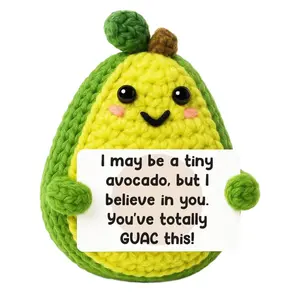 Handmade Crochet Animals with Positive Encouragement Messages, Cute Emotional Support Plush Companions, Soft Mood-Lifting Stuffed Toys for Tough Days, Sweet Loving Gifts for Loved Ones, Heartwarming Encouragement Presents