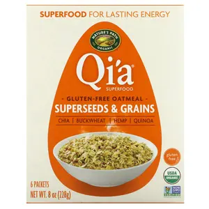 Nature's Path Organic Qi'a® Superfood Gluten Free Oatmeal, Superseeds & Grains, 6 Packets, 38 g Each