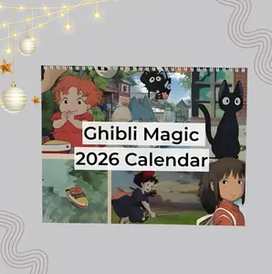 Ghibli Magic 2026 Calendar | Studio Ghibli Wall Art | Anime Calendar | Totoro, Howl, Chihiro, Kiki | Aesthetic Anime Gift for Fans