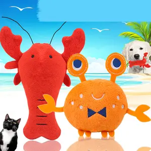 Dog Super Soft Plush PP Cotton Crab & Lobster Pet Toy, Ideal for Small & Medium Dogs and Cats to Grind Teeth, Clean Teeth, Play, Relieve Boredom and Maintain Health