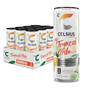 CELSIUS Sparkling Tropical Vibe, Functional Essential Energy Drink 12 Fl Oz (Pack of 12) CELSIUS Sparkling Tropical Vibe, Functional Essential Energy Drink 12 Fl Oz (Pack of 12)