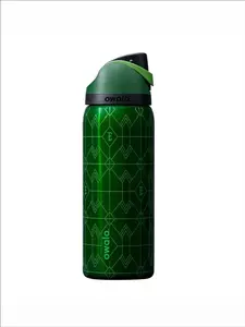 Limited Edition Green Owala Water Bottle - Aesthetic Geometric Pattern Leak-Proof Insulated Tumbler | Owala FreeSip Insulated Water Bottle 32oz - Leak-Proof Stainless Steel Tumbler, Green Geometric Design for Gym & Travel | Leak-Proof FreeSip Tumbler