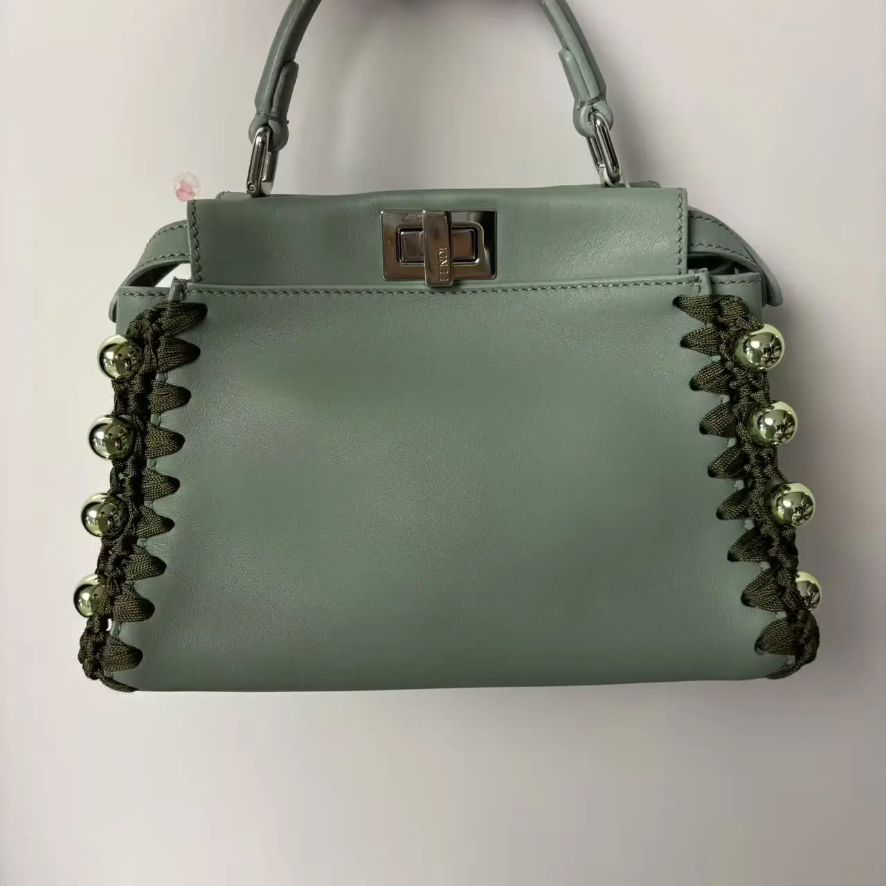 Pre-owned FENDI Peekaboo Green bag