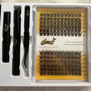 Avani Lash Clusters Waterproof 144 Individual Lash Cluster Kit - Customizable, Long Lasting & Stylish for Makeup and Eyelashes with Easy Application