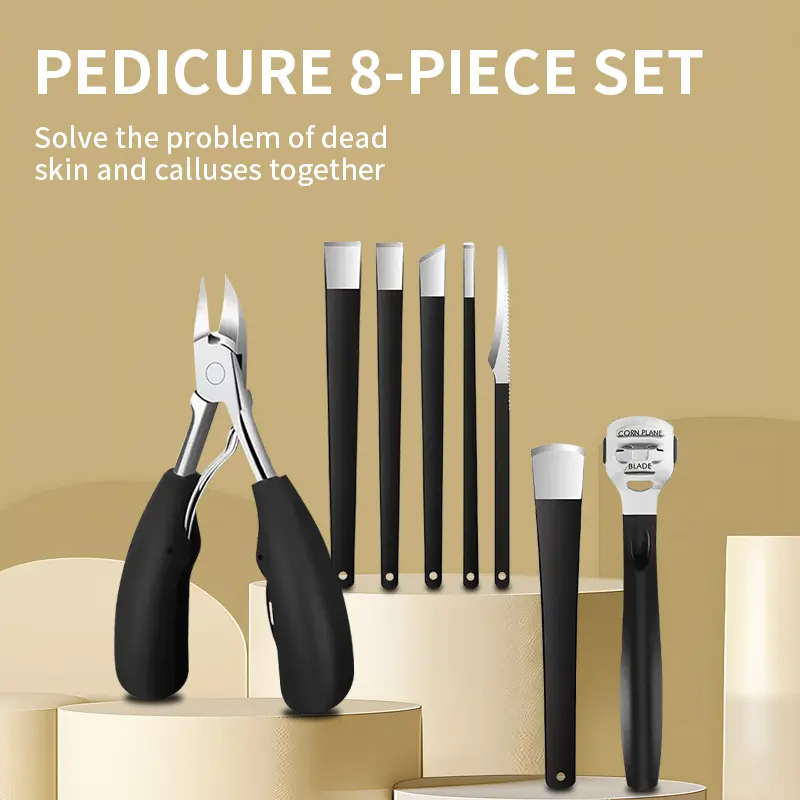 Jiagou Specialized Pedicure Knife Set - Portable Tool with Clippers, Nails Set to Solve Dead Skin, Calluses and Nail Trimming Needs