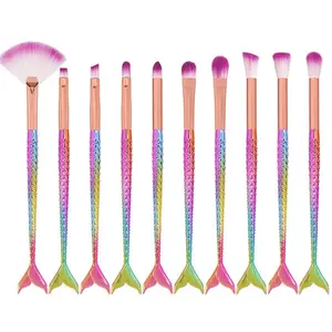 Makeup Brush Set 10Pcs Eye Makeup Brushes, Eyeshadow Concealer Eyeliner Brow Blending Brush Tool Multicolor