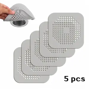 5Pcs Shower Drain Hair Catcher with Strong Suction Low-Profile Clog-Preventing Drain Protector Rust-Resistant Bathtub Stopper & Sink Cover for Bathroom Kitchen Easy-Clean Pet Hair Catcher PetFriendlyHome BathroomOrganization HomeHacks