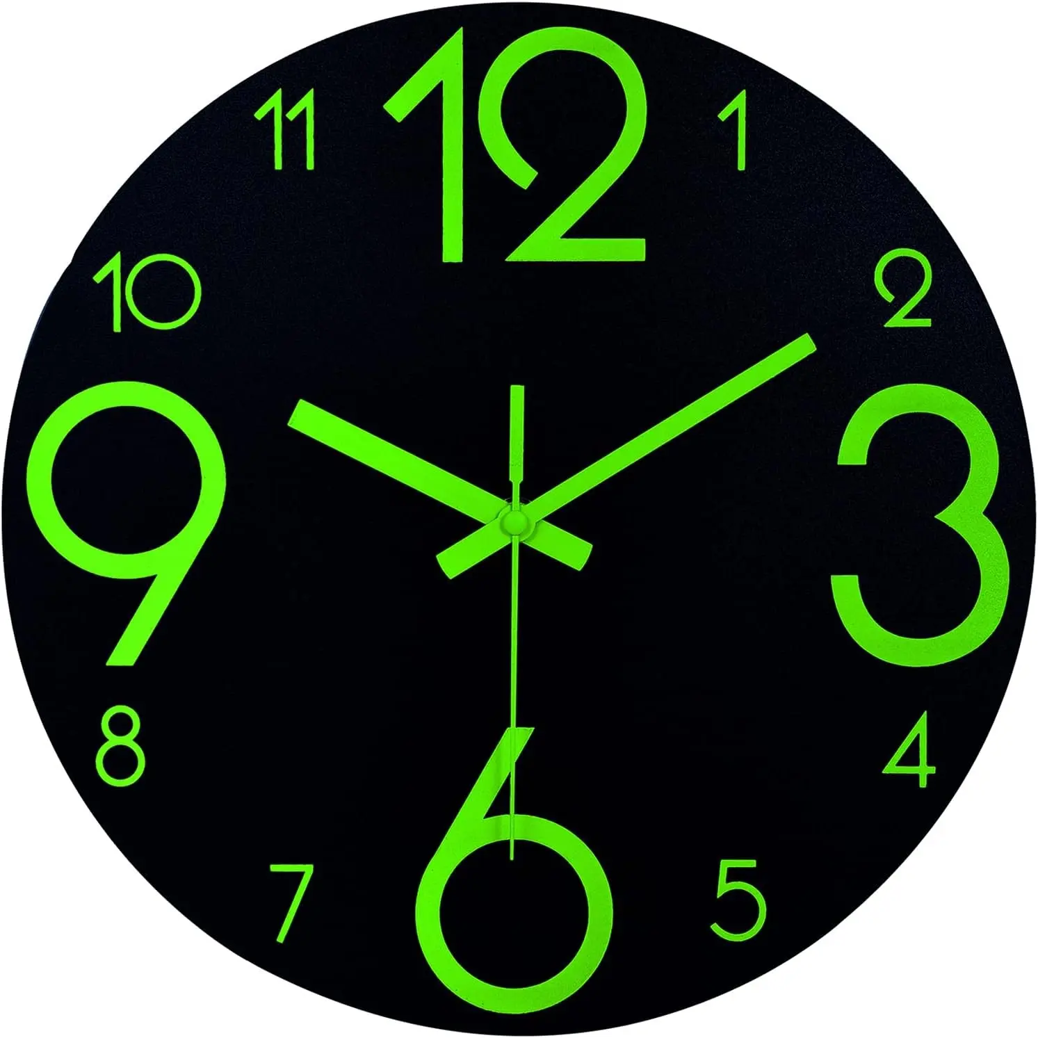 Luminous Vinyl Wall Clock, 12-Inch, Rustic Vintage Style, Silent & Non-Ticking, Decorative Light Clock, Living Room, Bedroom, Office, Home Decor