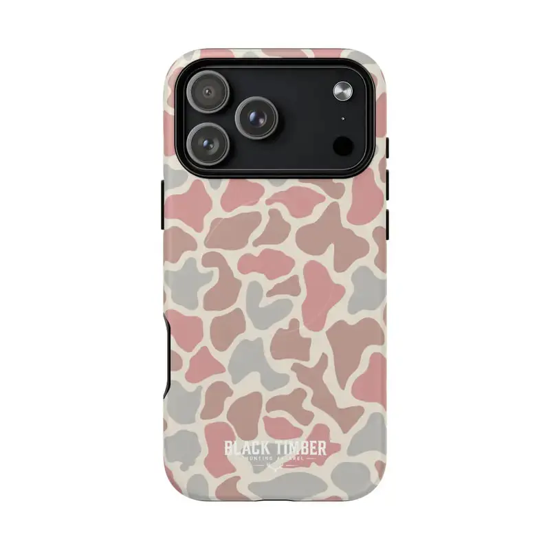 Pink Camo Phone Case – Cute Camouflage Protective Cover, Outdoor Style Phone Case for Women