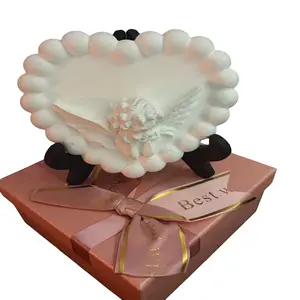 Romantic Angel Theme Handmade Gypsum Ornament, Luxury Gift Box with Stand, Perfume Dish, Jewelry Storage, Vintage Style, Perfect for Friends and Parents