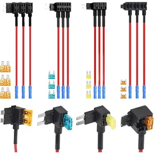 12 Pack 4 Types 12V Car Add-a-Circuit Fuse Tap Adapter,Standard Mini Micro2 and Low Profile Fuse Taps for Cars Trucks Boats