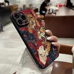 Tiger Pattern Phone Case, Decorated with a Ferocious Roaring Tiger and Dynamic Background Design, Suitable for iPhone 16, 15, 14, 13, 12, 11 Pro Models, TPU Material, Shockproof Protection. It's a Great Gift for Family, Suitable for Google Pixel 10 Pro XL