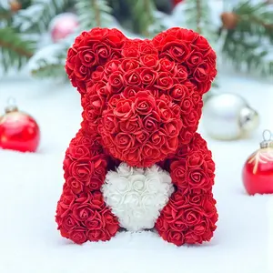 Medium Red LOVE Rose Bear