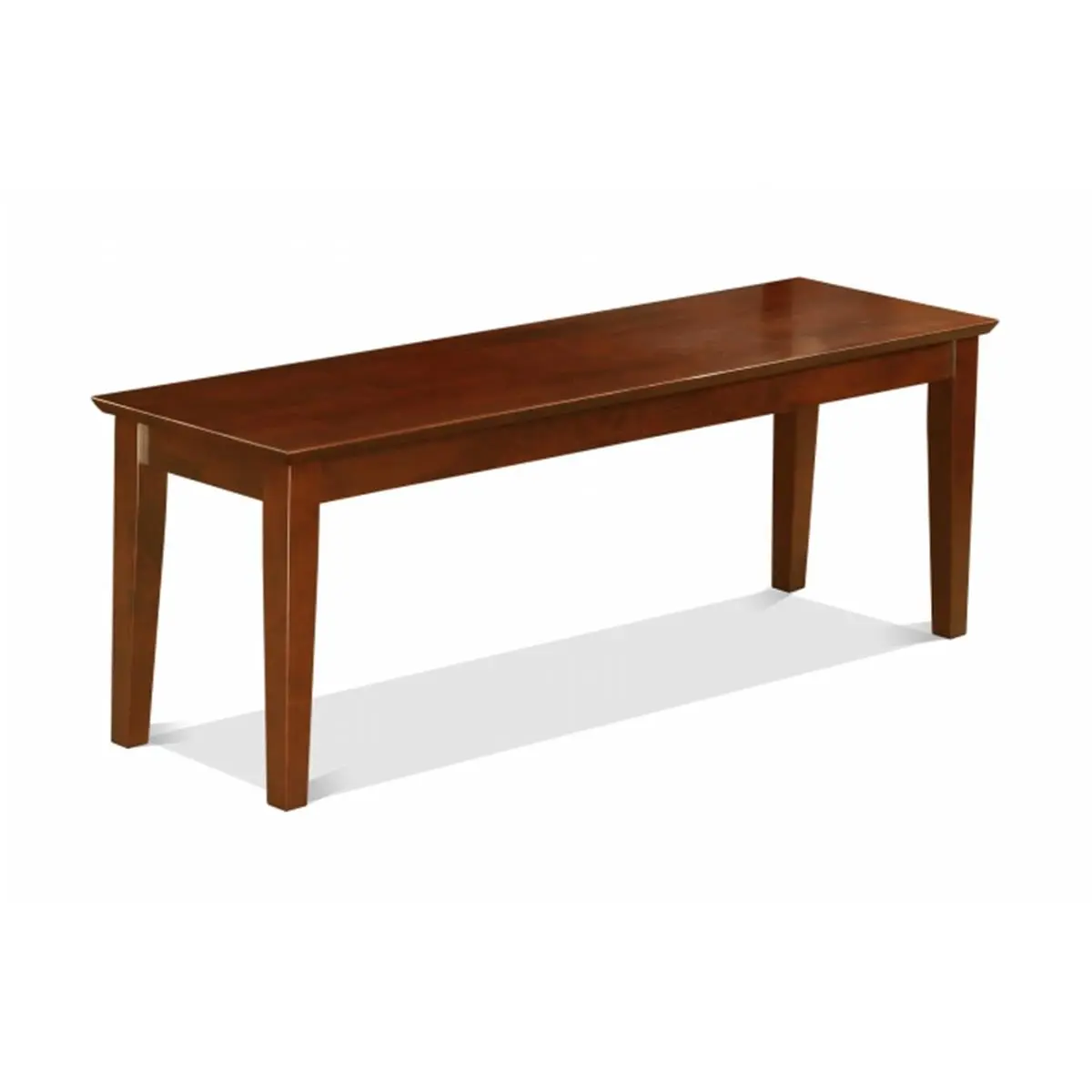 East West Furniture Capri Indoor Dining Bench - Mahogany Wood Seat, Simple Plain Design