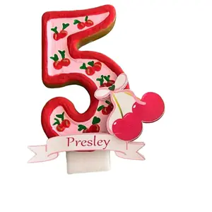 Birthday Number Candles, Cherry Custom Birthday Candles.