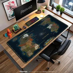 [Sale off up to 65%][Free Ship] World of Warcraft Azeroth Desk Mat – Detailed WoW Map Mouse Pad, Kalimdor & Eastern Kingdoms, MMO Gamer Setup Gift