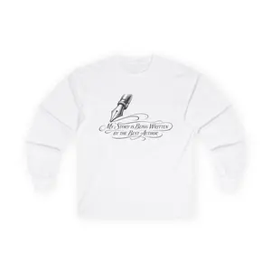 Fountain Pen Script Quote Long Sleeve Tee | Writing Literary Shirt