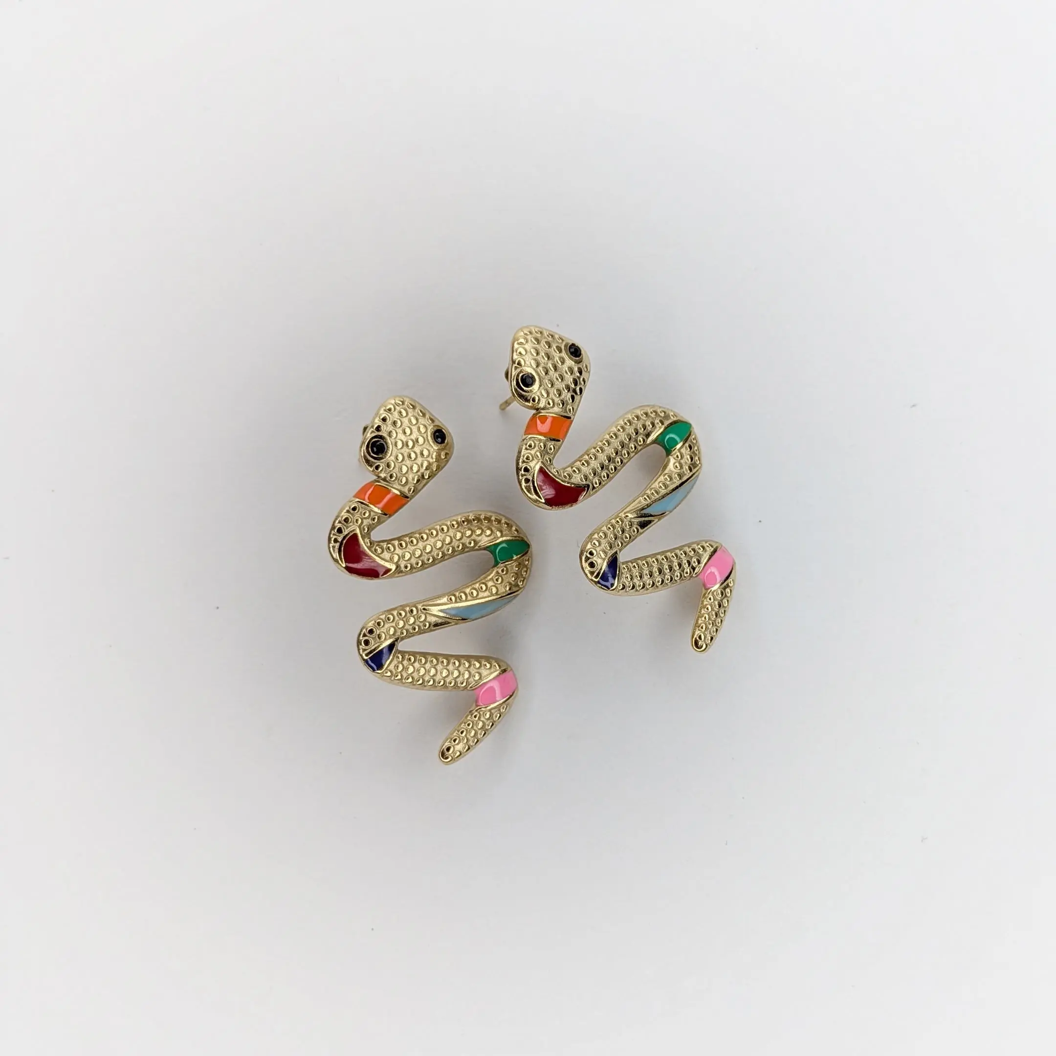 Selma Gold Snake Earrings Stainless Steel (Collar)