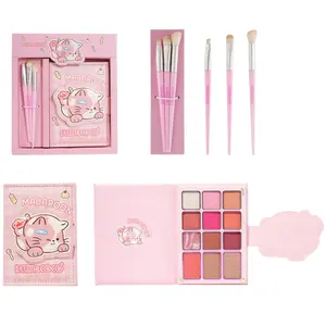 Paleta de Sombras de Ojos Macaroon con Brochas Kevin & Coco - Venta al por Mayor 6 Unidades (KC1481)