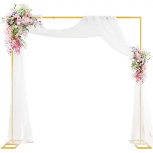 Heavy Duty Backdrop Stand 8ft x 8ft  Pipe and Drape Backdrop Stand Kit Adjustable Metal Backdrop Sand for Wedding Photobooth Exhibition Decoration