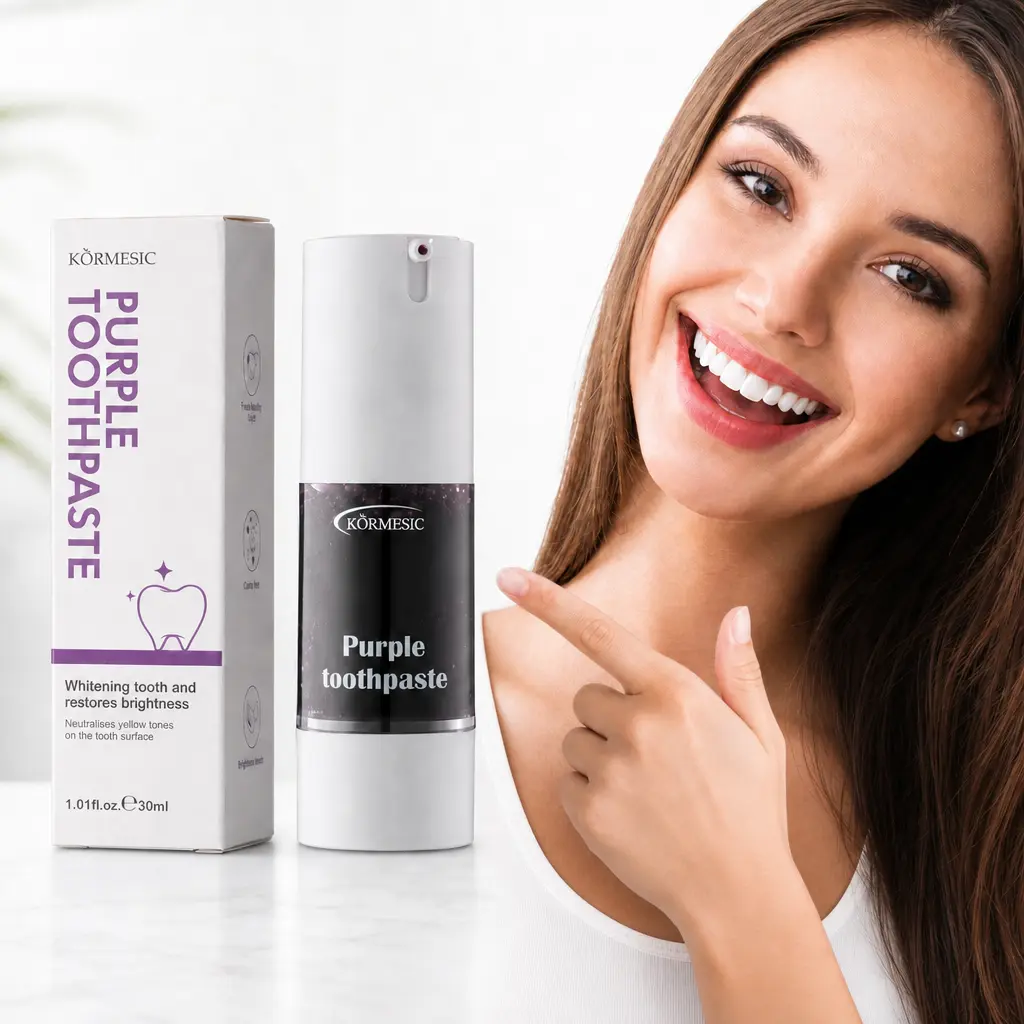 Purple Color Corrector Toothpaste for Yellow Teeth, Deep Cleaning Teeth Whitening Toothpaste, Daily Oral Hygiene Supplies, Perfect for Coffee Drinkers Smokers Men Women