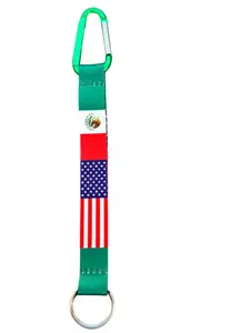 México & USA Flag Lanyard ,Souvenir Keychain México USA Souvenir Keychain Lanyard , Gift for Him or Her, Size 10" X 1"