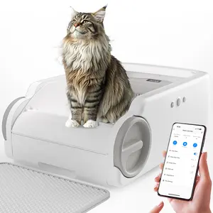 Aculya Open-Top Automatic Litter Box Self Cleaning Cat Litter Box for Multiple Cats with Safety Sensors and APP Control for Ragdoll Maine Coon