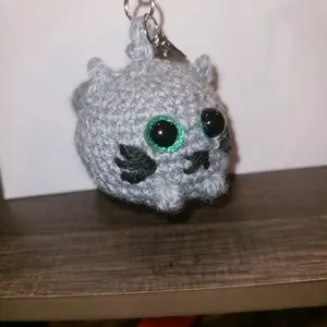 Crocheted Kitty Cat Keychain