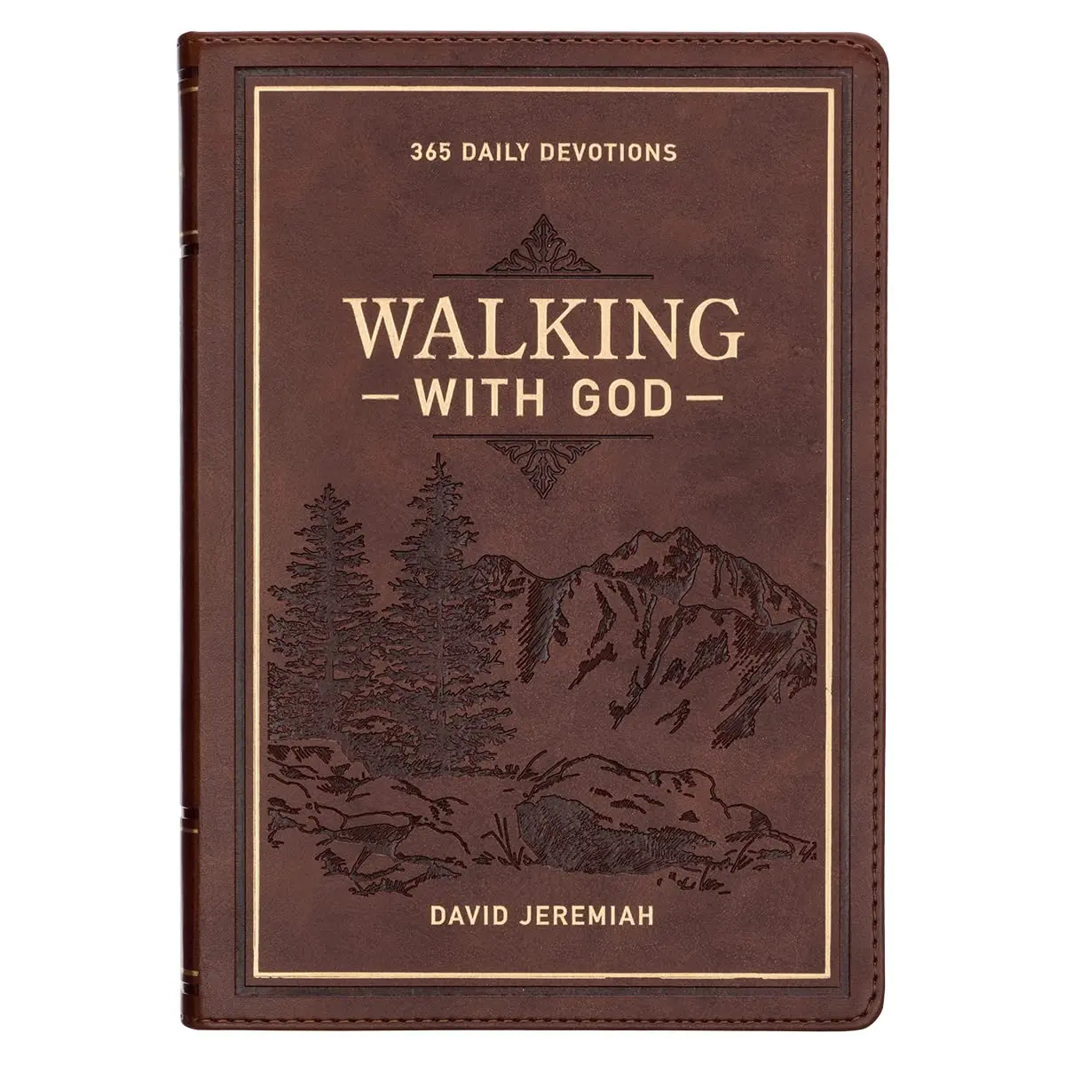 Walking with God 365 Daily Devotions, Large Print Brown Faux Leather Imitation Leather – October 2, 2021 Journal
