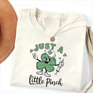 【100% cotton】 Just A Little Pinch Nurse T-Shirt, St. Patrick's Day Nurse Shirt, Lucky Shamrock Tee, Nurse St. Patty’s Shirt, Trendy Nurse Clover Gift