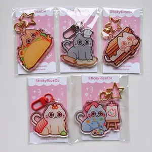 Cute Cat Glitter Keychains
