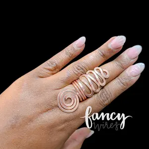 Solid Copper Spiral/Wave Ring - Simple Design with Unique Feature as Described