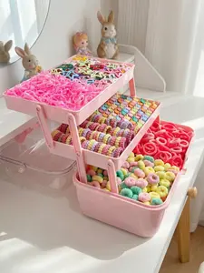 1310/1311-piece pink princess hair accessory gift set: contains hundreds of cute hair accessories, hair bows, ties, clips, and mini claws. Can be paired with a storage box. Suitable for daily use, school, festival performances, and birthday gifts.