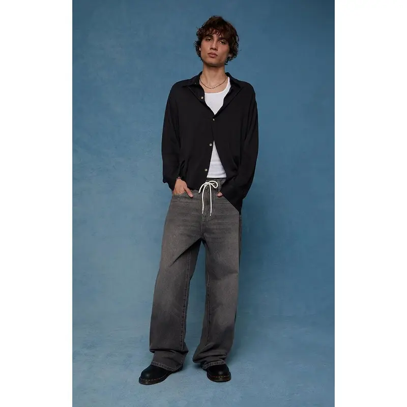 Pacsun Men's Blake Extreme Baggy Jeans Drawstring Gray