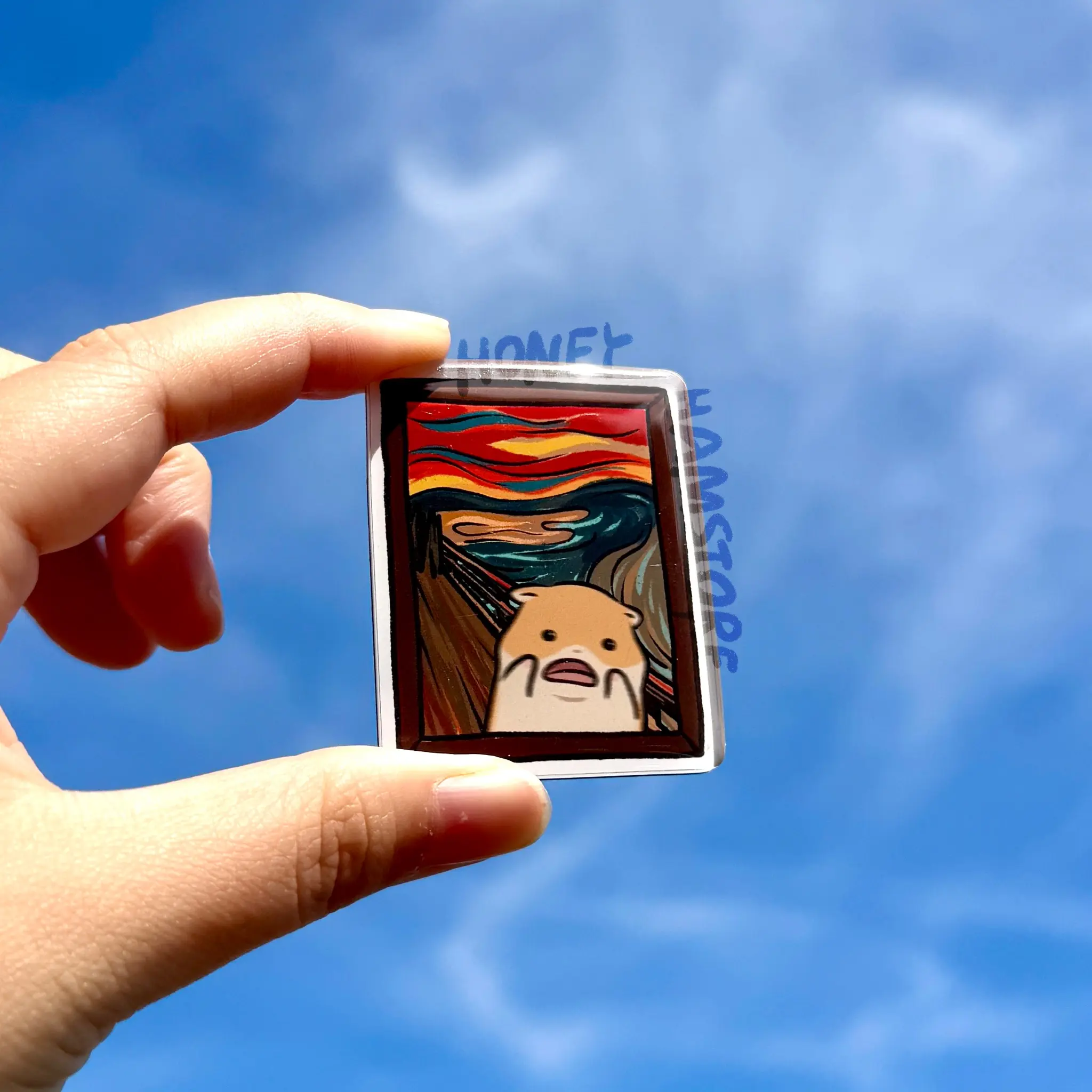 The Scream Hamster Art Magnet | Funny Cute Acrylic Magnet | Gifts Under 10 | Novelty Accessory Joke Present