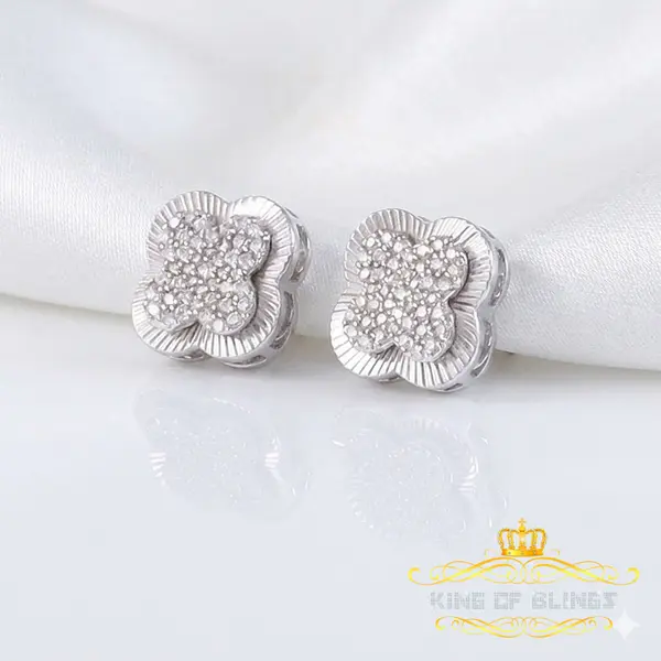 King of Bling's Men's/Women's 925 Silver White 1.00ct VVS 'D' Moissanite Stud Earrings