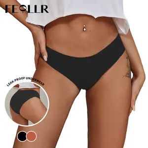 Feollr Women's Leak Proof Underwear Menstrual Panties Period Incontinence Protection Panties 2-Pack Mid Rise   Womenswear Comfort Lady Bridal