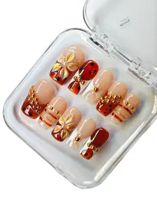 NailPosh\2.5cm square Press on nails 10 pcs\holiday nails collection\cute nails\handmade\high quality \reusable acrylic nails