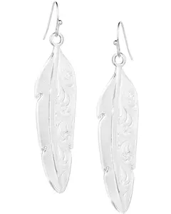 Montana Silversmiths Women's Love You More Feather Earrings - Amer5828