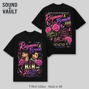 Raymond Brown R&B Tour 2026 T-Shirt Two Sided Vintage 90s Rap Tee Raymond Brown Concert Merch Bootleg Graphic Tee Heavyweight Oversized TShirt Two Icons One Impact Hip Hop Music Shirt Trendy Y2K Aesthetic Streetwear Gift For Fan Men Women