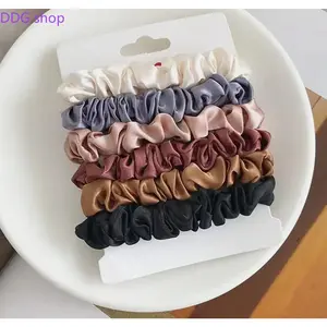 6pcs Satin Hair Scrunchie Set - PVC, Softer Than Silk Women's Fashion Hair Accessory, Hairband Alternative