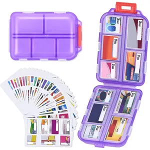 1Pack Medicine Pill Organizer with 189 Labels, 10 Compartments Purse Pill Case Travel Medicine Organizer Essentials Travel Daily Pill Container