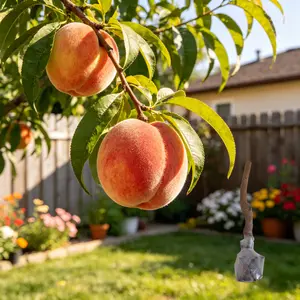 (WD#FF) Honey Peach Live Tree Sapling, Hardy Deciduous Fruit Plant for Backyard, Courtyard & Patio, Easy-Care Young Tree for In-Ground and Large Container Home Garden Cultivation