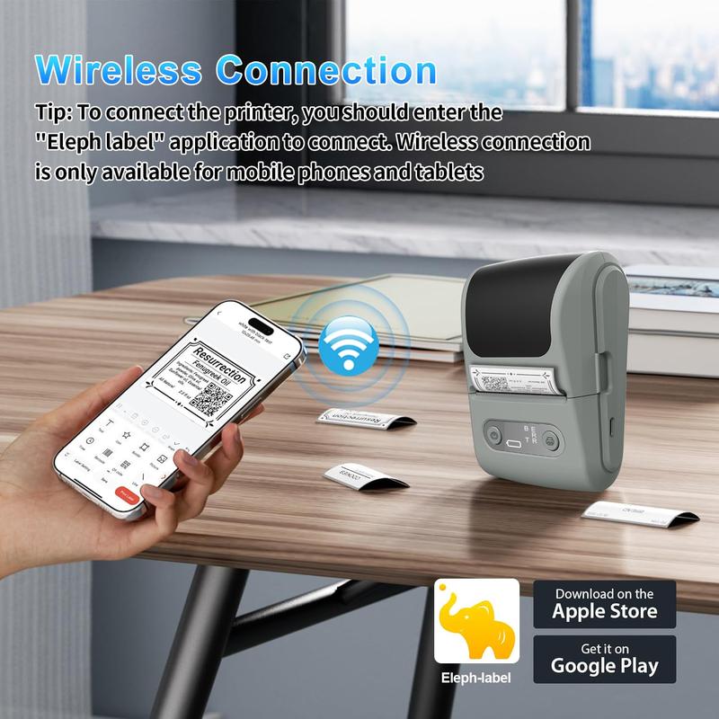 AIFRAME Label Maker with Tape Label Printer for Business Sticker Printer Compatible with 12-57mm Width Labels Wireless Connectivity High-Speed Printing 1200mAh Battery for Office Home