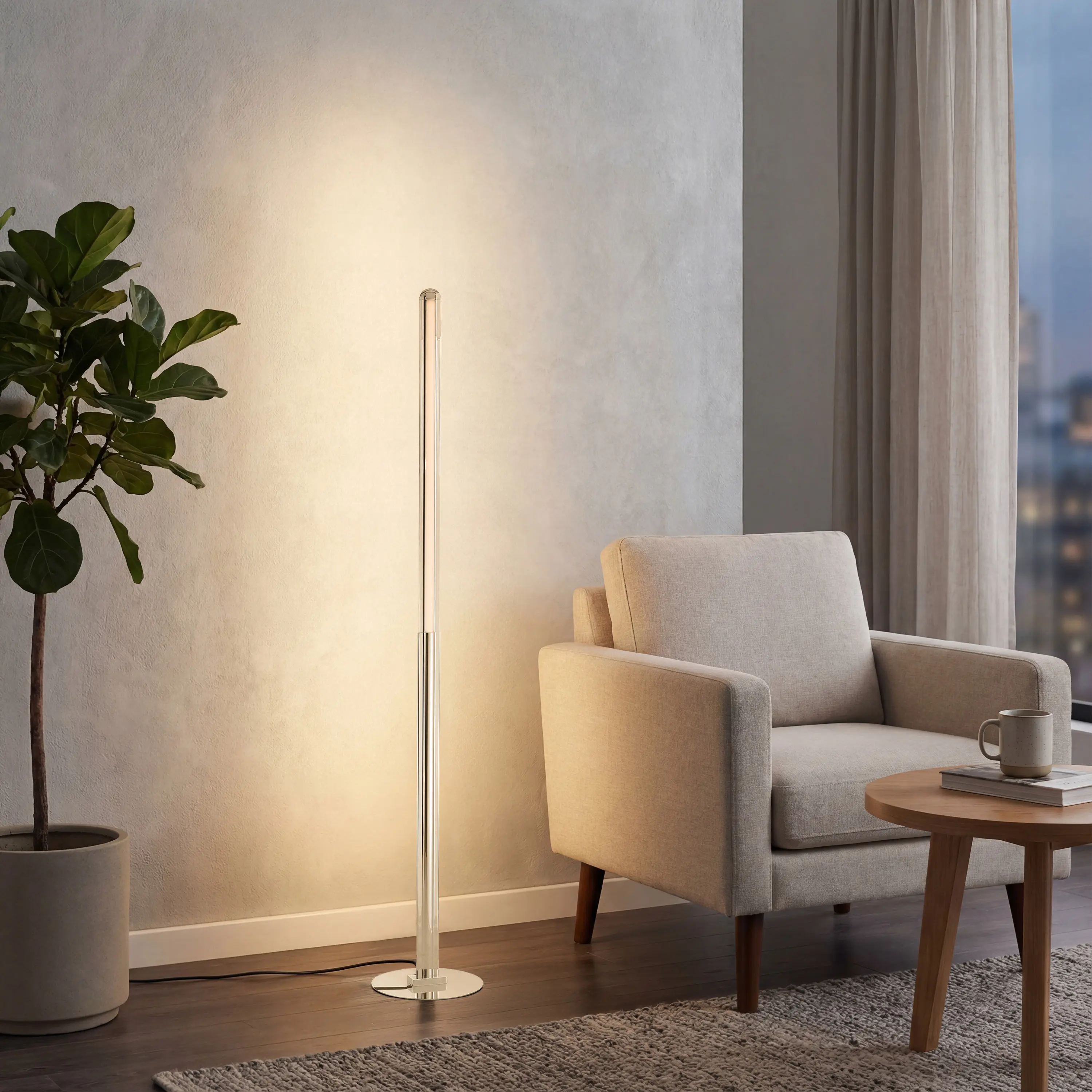 JONATHAN Y Ned Minimalistic Dimmable Adjustable Integrated LED Metal Linear Pendant - Elegant Modern Mood Ambient Indoor Decorative Lighting, Ideal for Living Room, Kitchen, Bases & Shades, Ambient Interior Lighting Lamps, Floor Lamp, Elegant Lighting