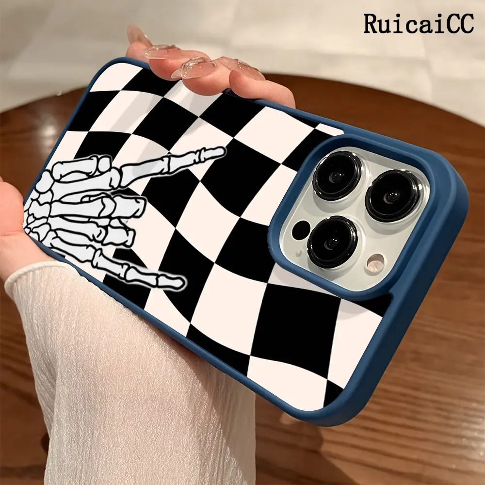 Premium Magnetic Phone Cases for iPhone11/12/13/14/15/16//17/Air/promax/Plus Checkered Skeleton y2k cased MagSafe Ready, Anti-Fall, Springtok and Ultra-Thin Design | Perfect for Everyday Use Screen Protector Resistance