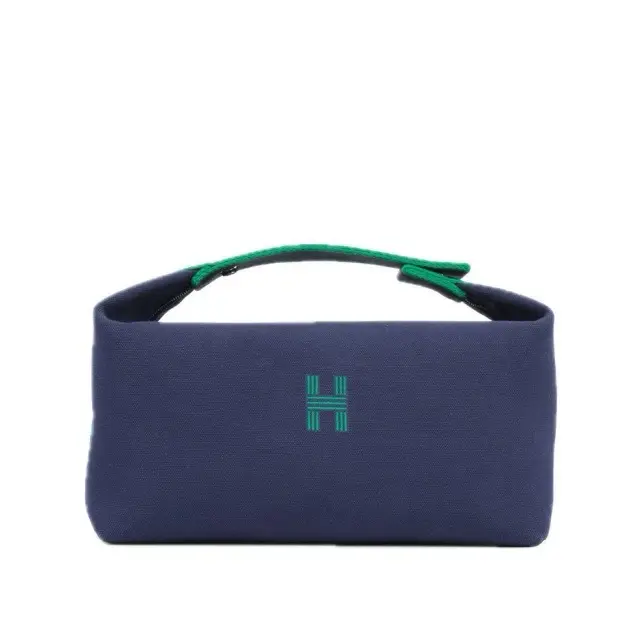 Pre-owned HERMÈS Canvas Tote Bags Hermes Small Bride A Brac Pouch Marine 4000032026784