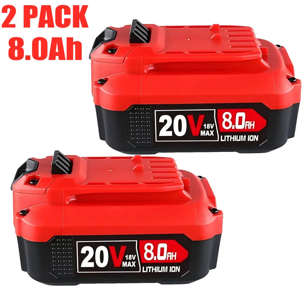 Cordless Tool Batteries, 2-Pack 20V 8000mAh Lithium Replacement Batteries for Craftsman V20 Power Tools (CMCB205, CMCB202, CMCB204, CMCB206, CMCB201, CMCB100, CMCB124)