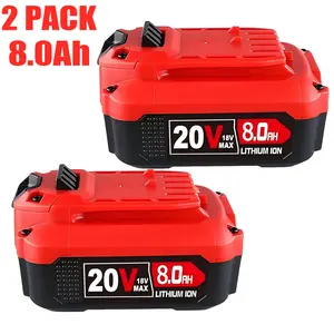 2Pack 20V 8000mAh Replacement for Craftsman 20V Battery V20 Lithium CMCB205 CMCB202 CMCB204 CMCB206 CMCB201 CMCB100 CMCB124 Cordless Power Tools